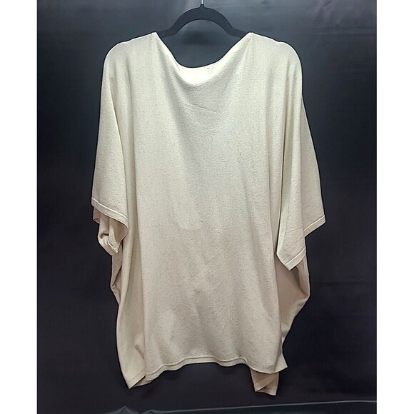 Anthropologie Twist Front Dolman Wrap Cape Shrug Shawl Cream Viscose Blend OS - Picture 6 of 6